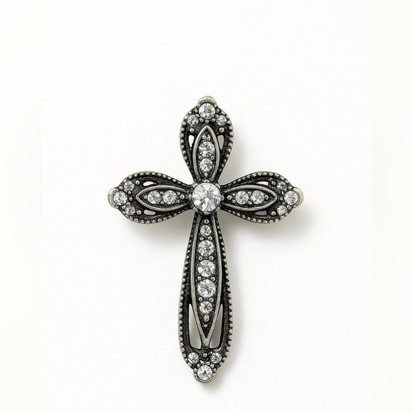 ⚜️ Vintage Silver Cross Brooch 💎 - Picture 1 of 6